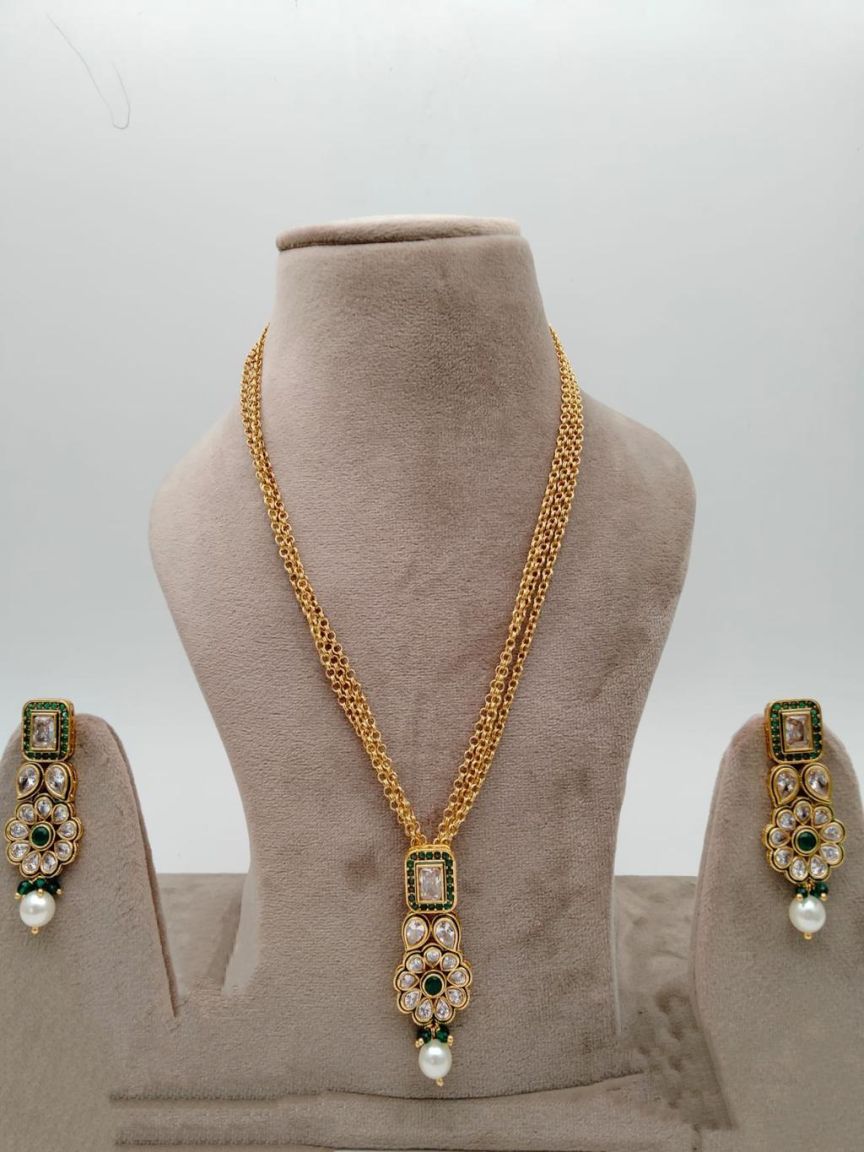 polki-pendant_sets-PSP36391GRGD