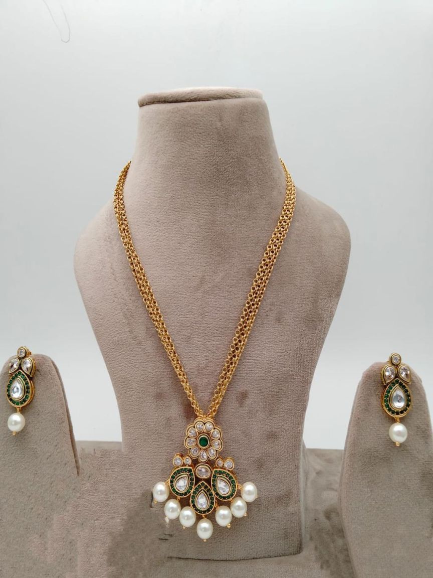polki-pendant_sets-PSP36392GRGD