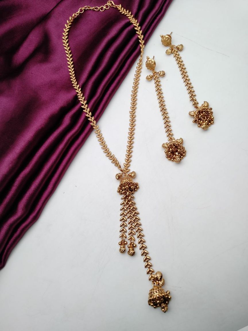 PENDANT SETS IN POLKI (GOLD POLISH) STYLE | DESIGN - 36453