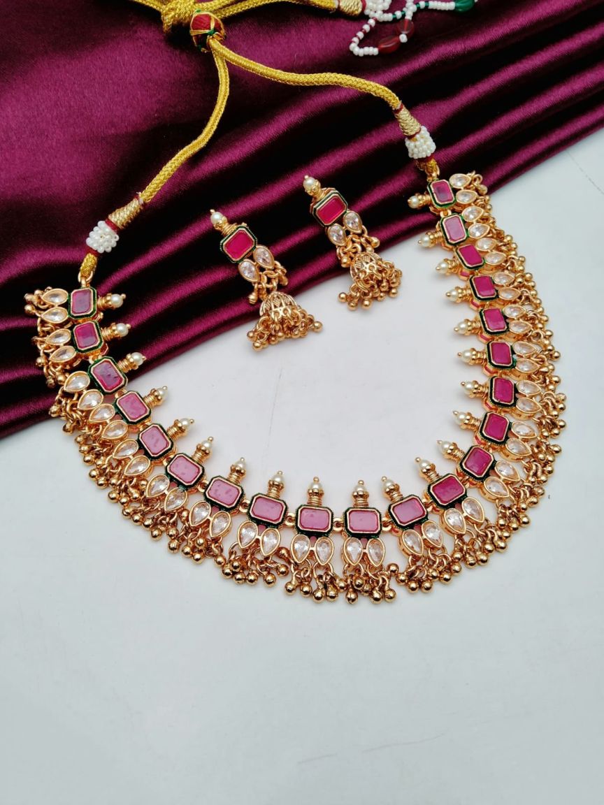 RADNS IN POLKI (GOLD POLISH) STYLE | DESIGN - 62658