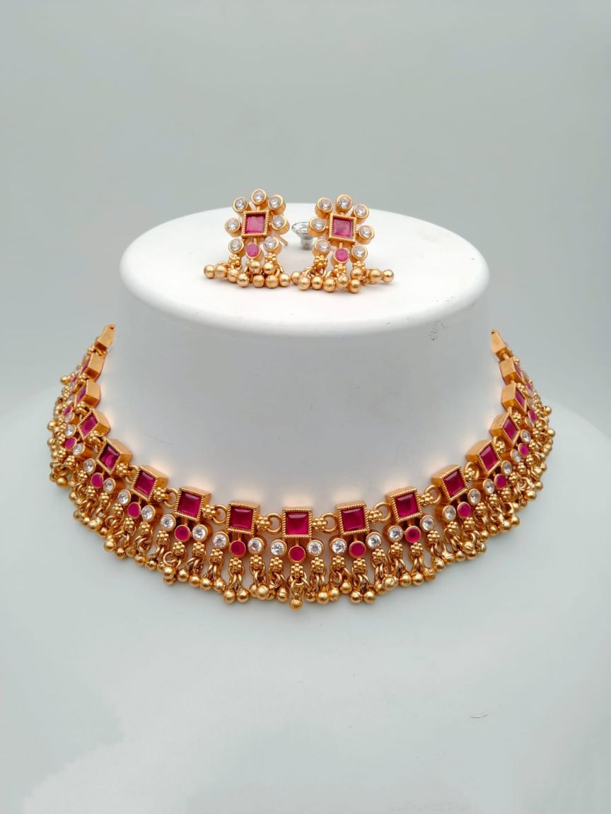 RADNS IN POLKI (GOLD POLISH) STYLE | DESIGN - 62669