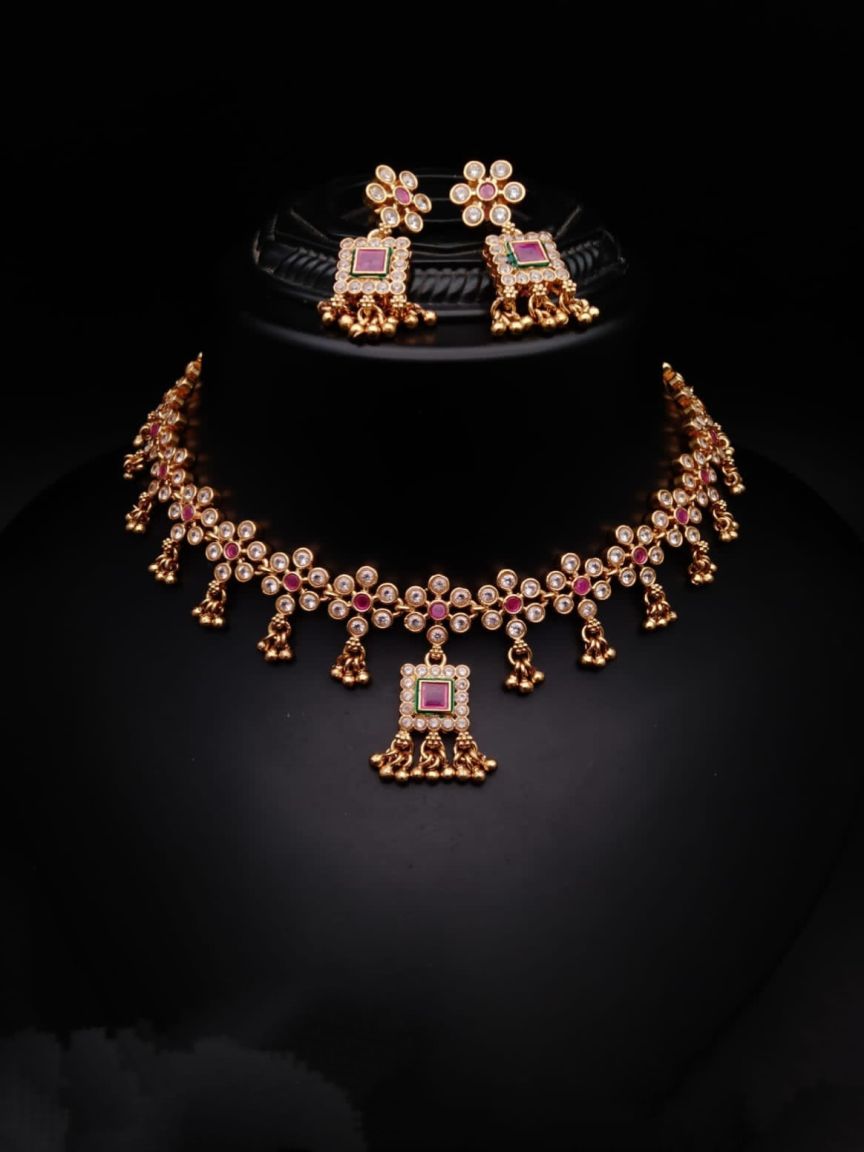 RADNS IN POLKI (GOLD POLISH) STYLE | DESIGN - 62679