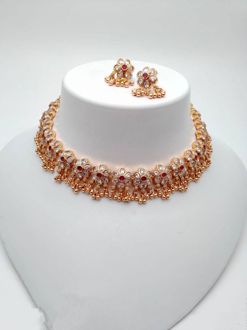 RADNS IN POLKI (GOLD POLISH) STYLE | DESIGN - 62684