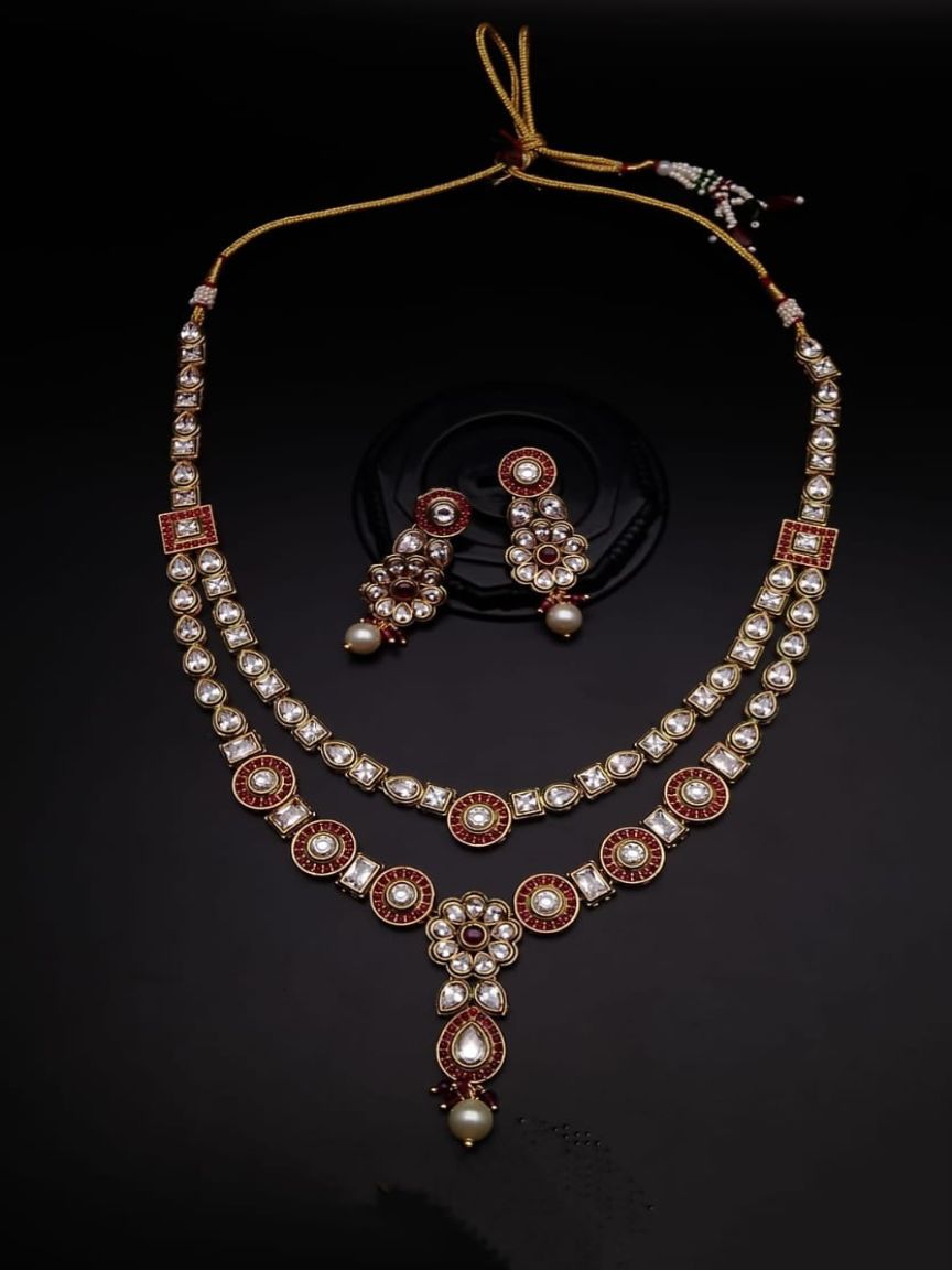 RADNS IN POLKI (GOLD POLISH) STYLE | DESIGN - 62613