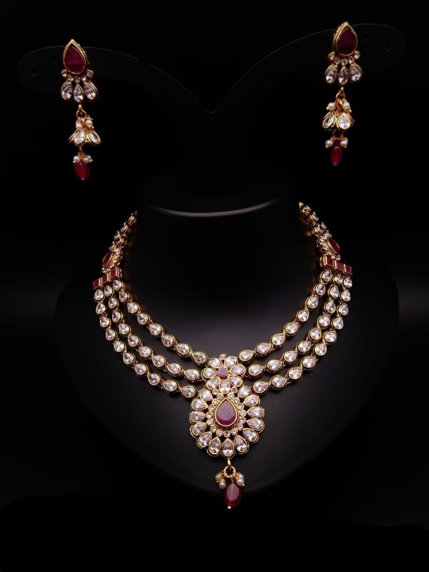 RADNS IN POLKI (GOLD POLISH) STYLE | DESIGN - 62615