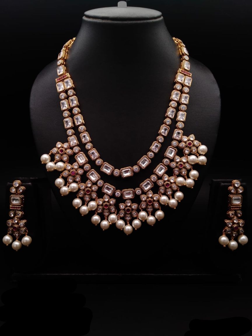 RADNS IN POLKI (GOLD POLISH) STYLE | DESIGN - 62616