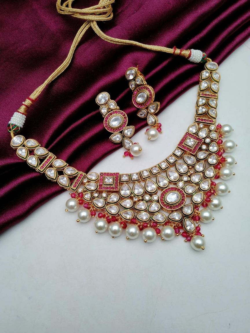 RADNS IN POLKI (GOLD POLISH) STYLE | DESIGN - 62618