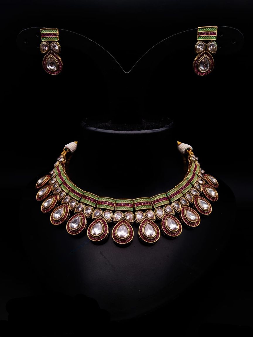 RADNS IN POLKI (GOLD POLISH) STYLE | DESIGN - 62620