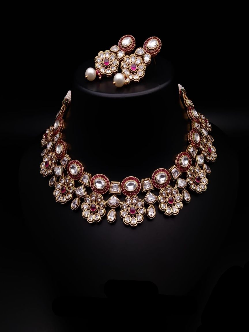 RADNS IN POLKI (GOLD POLISH) STYLE | DESIGN - 62621