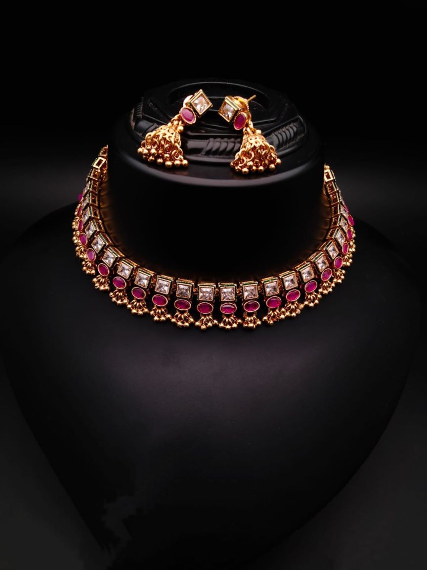 RADNS IN POLKI (GOLD POLISH) STYLE | DESIGN - 62622