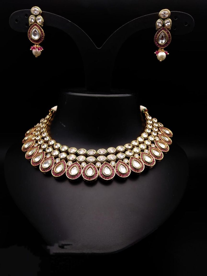 RADNS IN POLKI (GOLD POLISH) STYLE | DESIGN - 62640