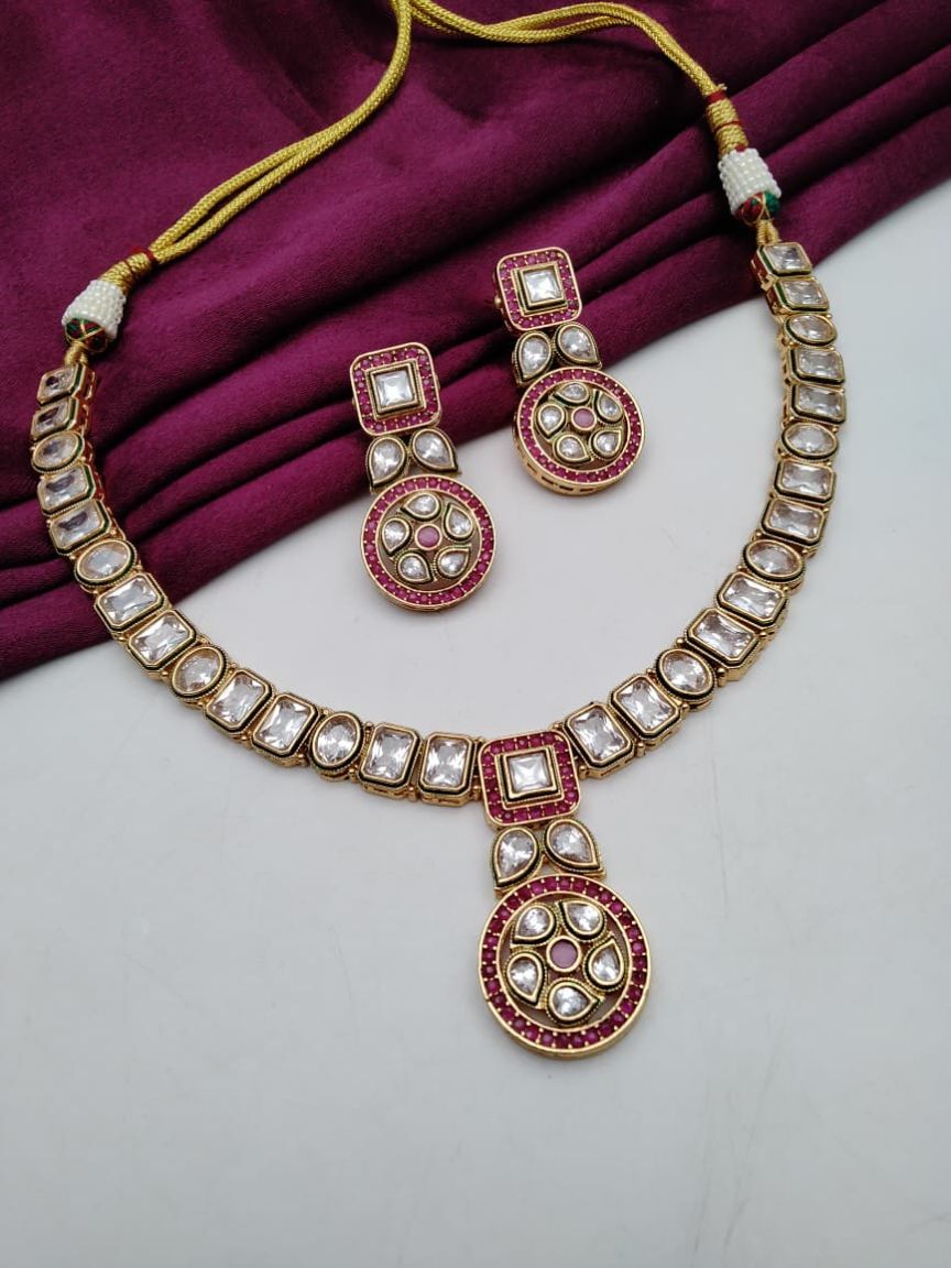 RADNS IN POLKI (GOLD POLISH) STYLE | DESIGN - 62642