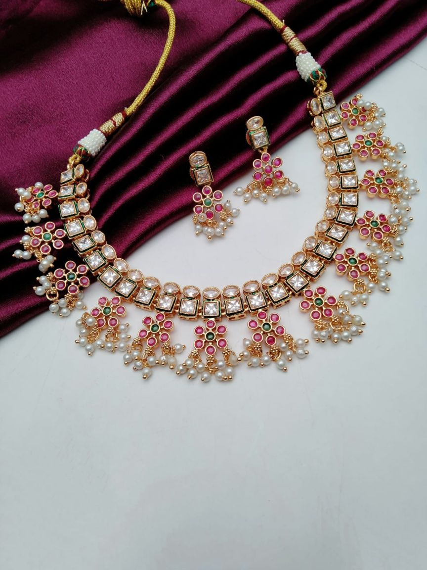 RADNS IN POLKI (GOLD POLISH) STYLE | DESIGN - 62645