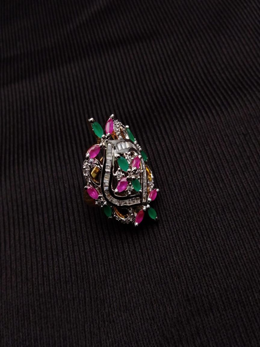 RINGS IN AMERICAN DIAMOND JEWELLERY STYLE | DESIGN - 30107