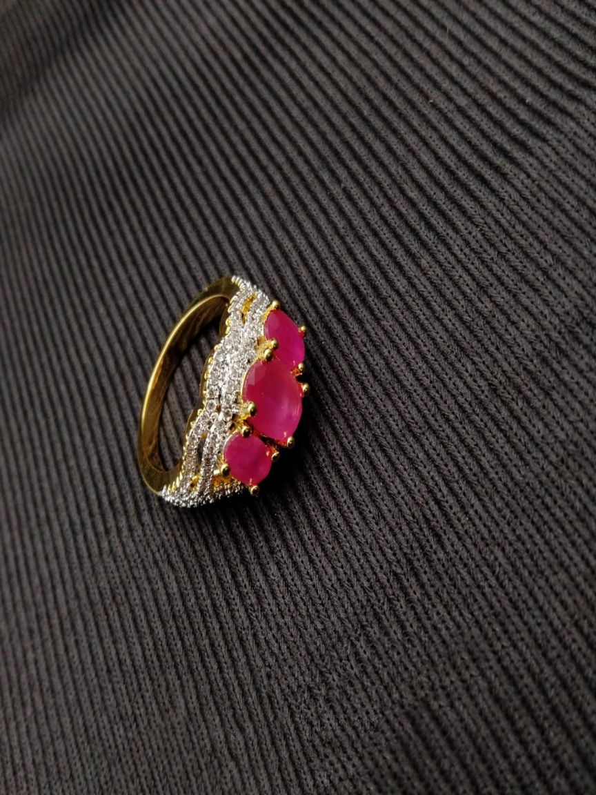 RINGS IN AMERICAN DIAMOND JEWELLERY STYLE | DESIGN - 30124