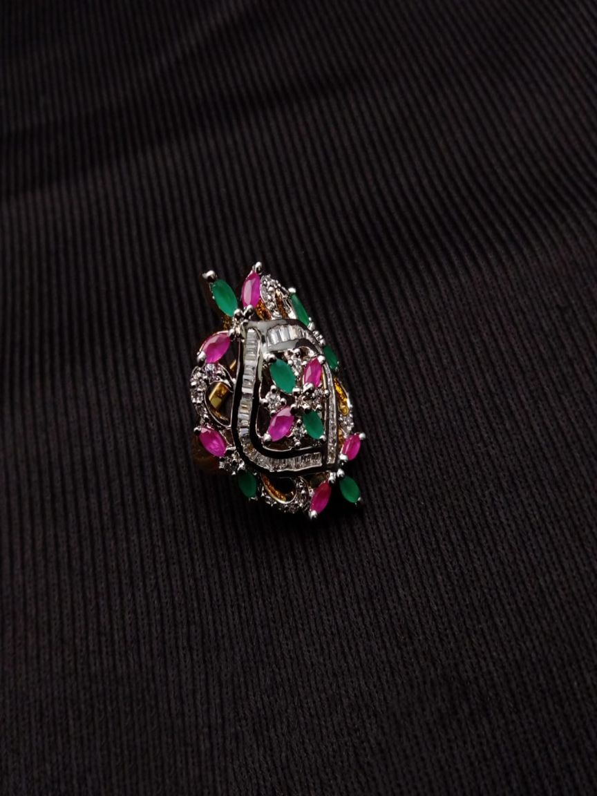 RINGS IN AMERICAN DIAMOND JEWELLERY STYLE | DESIGN - 30135
