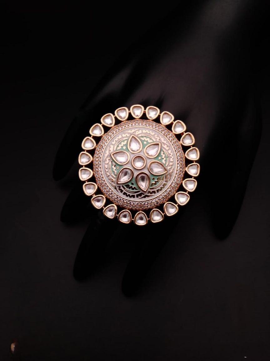 RINGS IN KUNDAN (VILANDI) STYLE | DESIGN - 70073