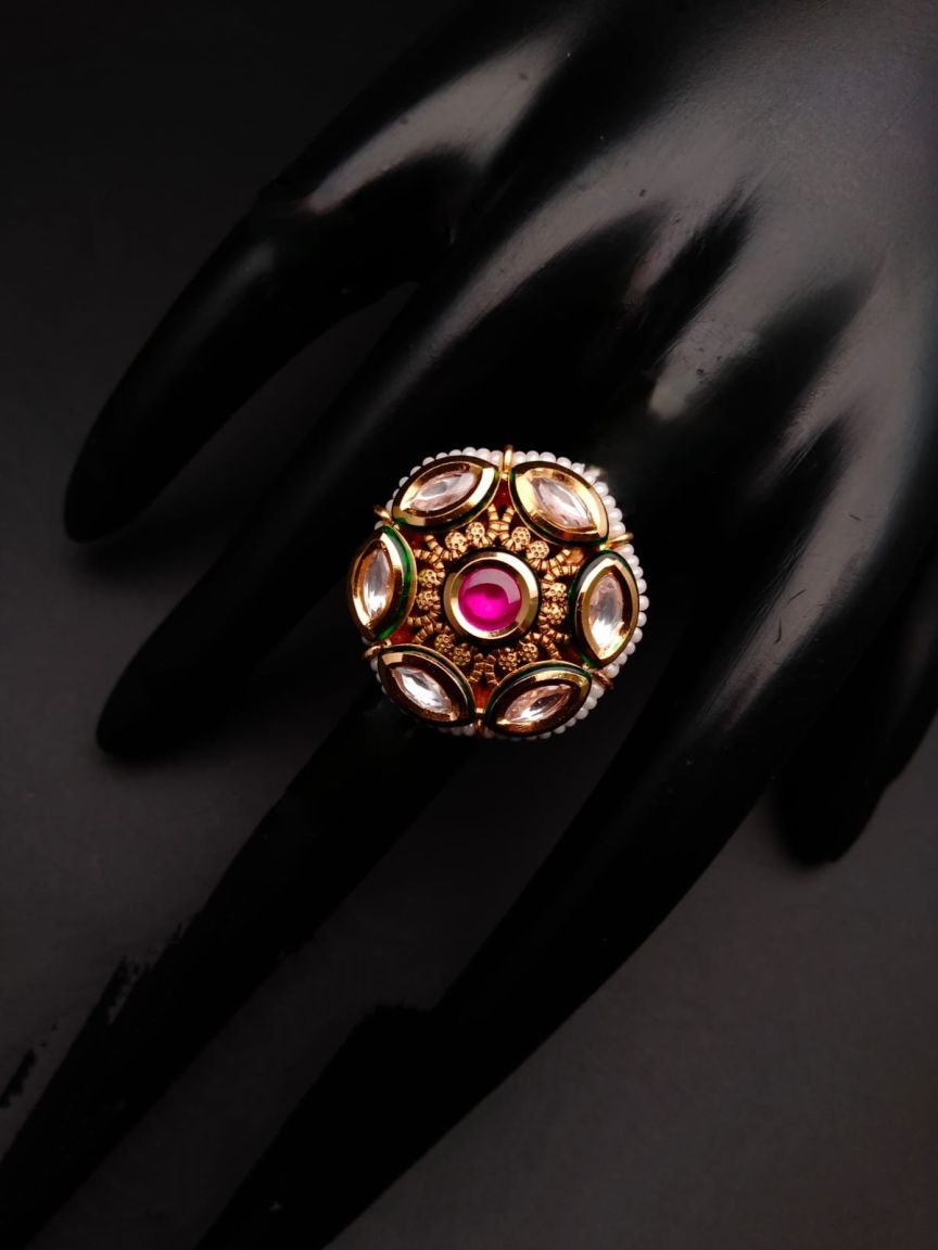 RINGS IN KUNDAN (VILANDI) STYLE | DESIGN - 70090