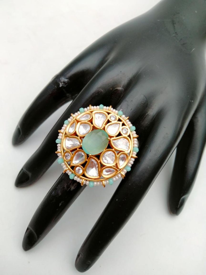 RINGS IN KUNDAN (VILANDI) STYLE | DESIGN - 70148