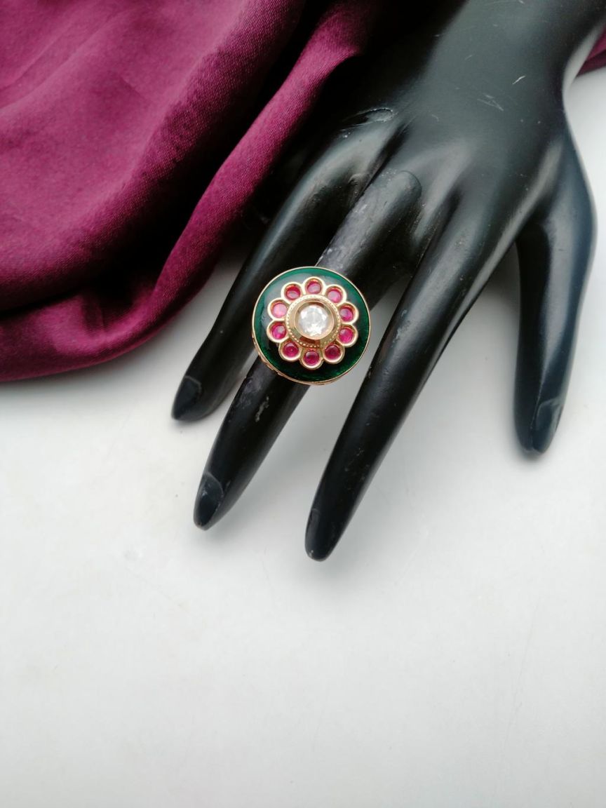 RINGS IN KUNDAN (VILANDI) STYLE | DESIGN - 70176