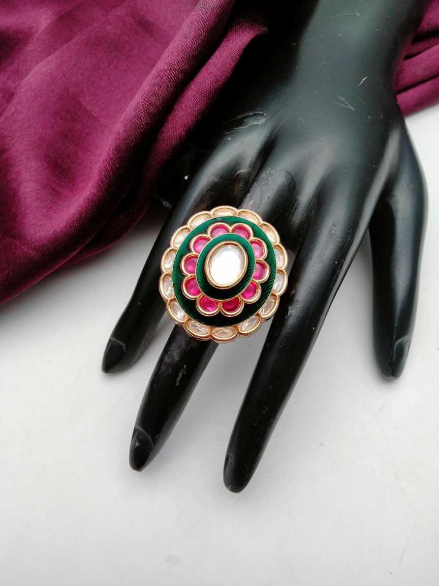 RINGS IN KUNDAN (VILANDI) STYLE | DESIGN - 70179