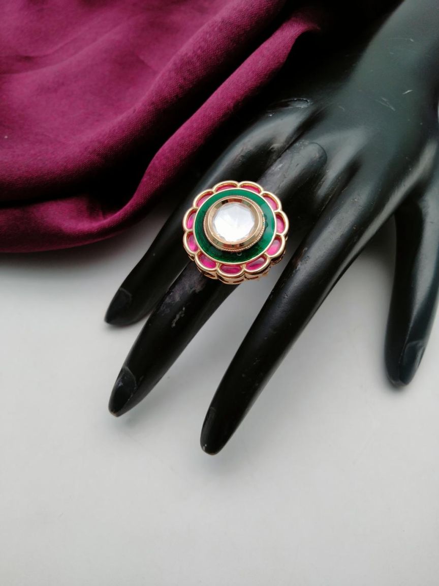 RINGS IN KUNDAN (VILANDI) STYLE | DESIGN - 70182