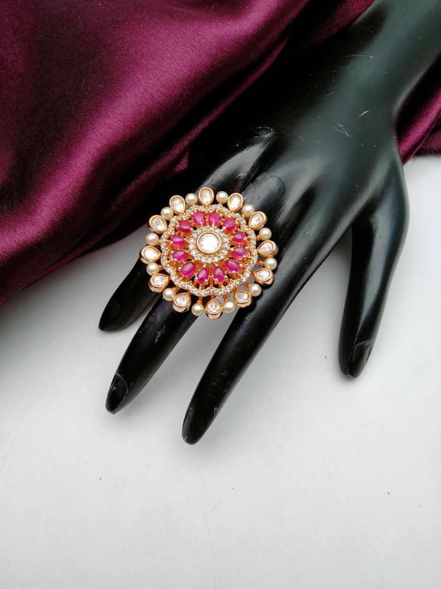 RINGS IN KUNDAN (VILANDI) STYLE | DESIGN - 70184