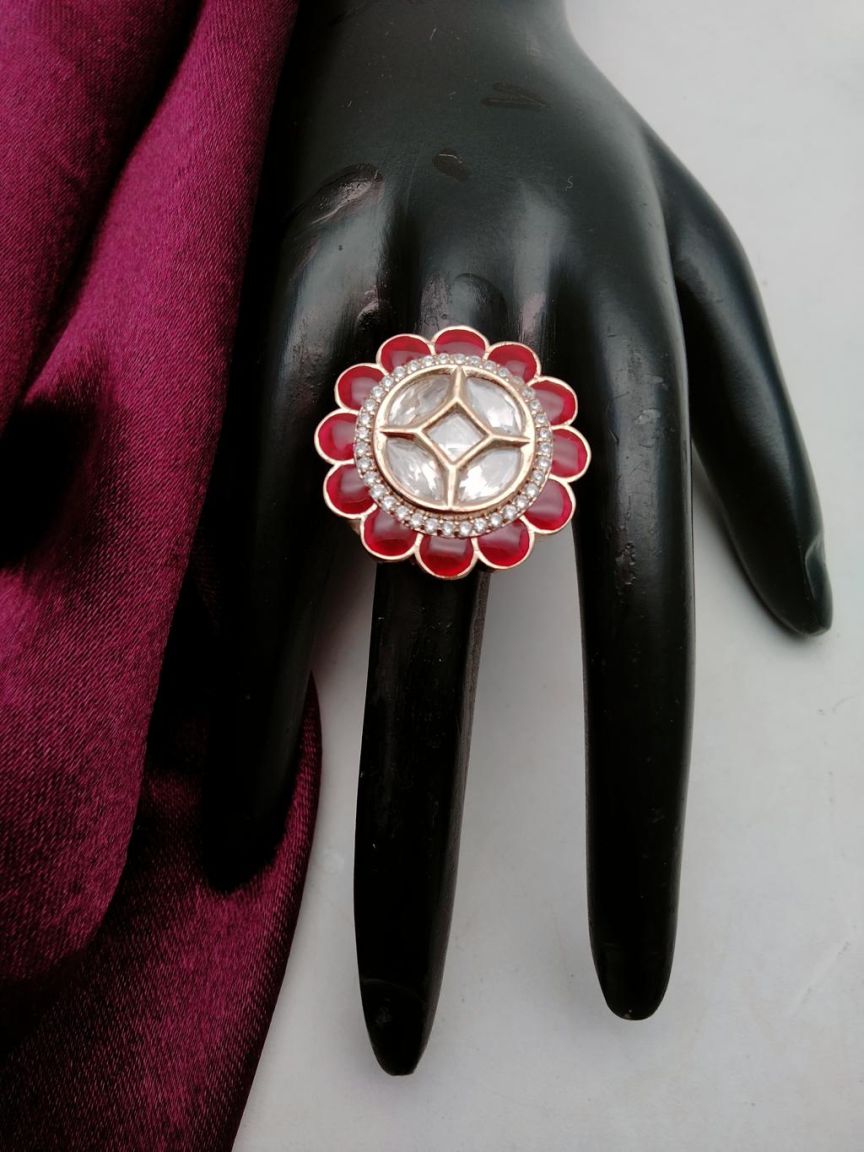 RINGS IN KUNDAN (VILANDI) STYLE | DESIGN - 70193