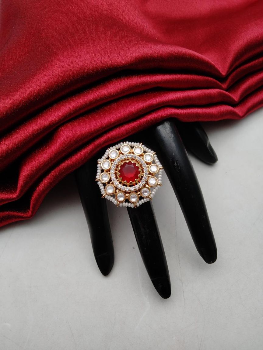 RINGS IN KUNDAN (VILANDI) STYLE | DESIGN - 70194