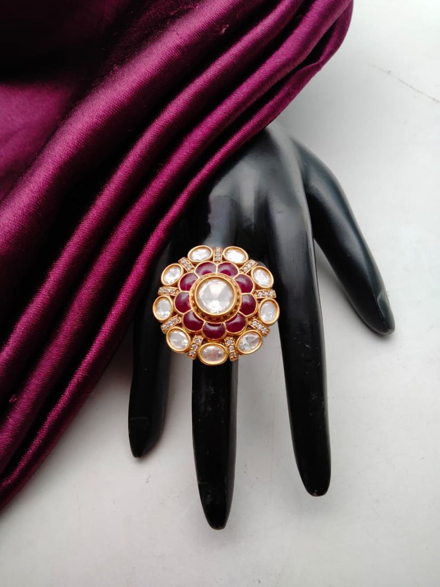 RINGS IN KUNDAN (VILANDI) STYLE | DESIGN - 70197