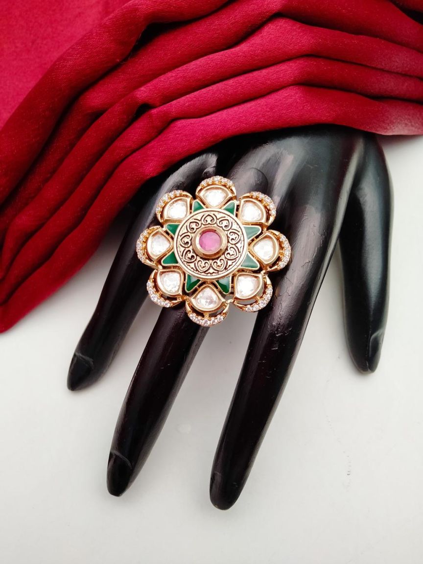RINGS IN KUNDAN (VILANDI) STYLE | DESIGN - 70203