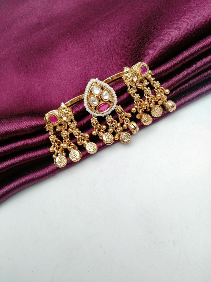 RINGS IN POLKI (GOLD POLISH) STYLE | DESIGN - 87117