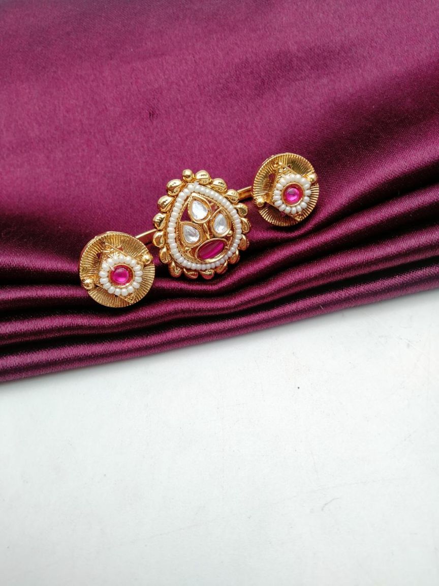RINGS IN POLKI (GOLD POLISH) STYLE | DESIGN - 87123