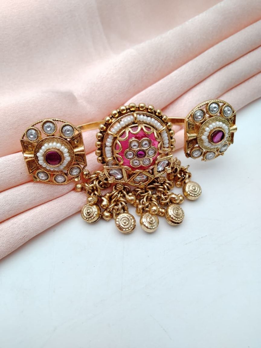 RINGS IN POLKI (GOLD POLISH) STYLE | DESIGN - 87156