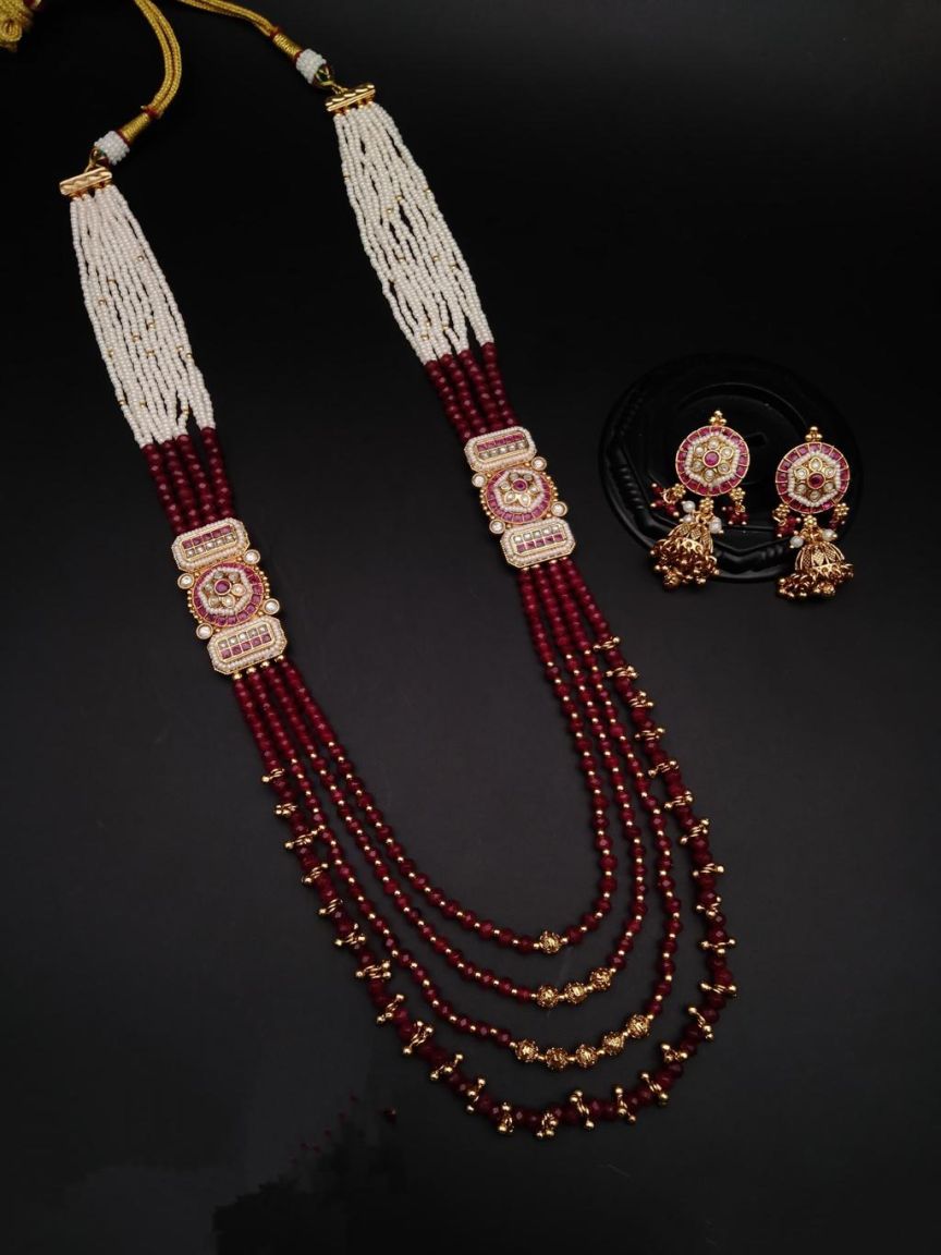 SIDE BROOCH IN POLKI (GOLD POLISH) STYLE | DESIGN - 85079