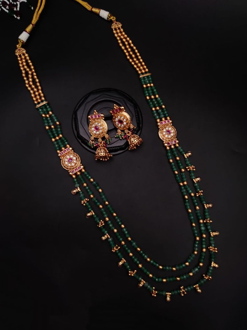 SIDE BROOCH IN POLKI (GOLD POLISH) STYLE | DESIGN - 85104