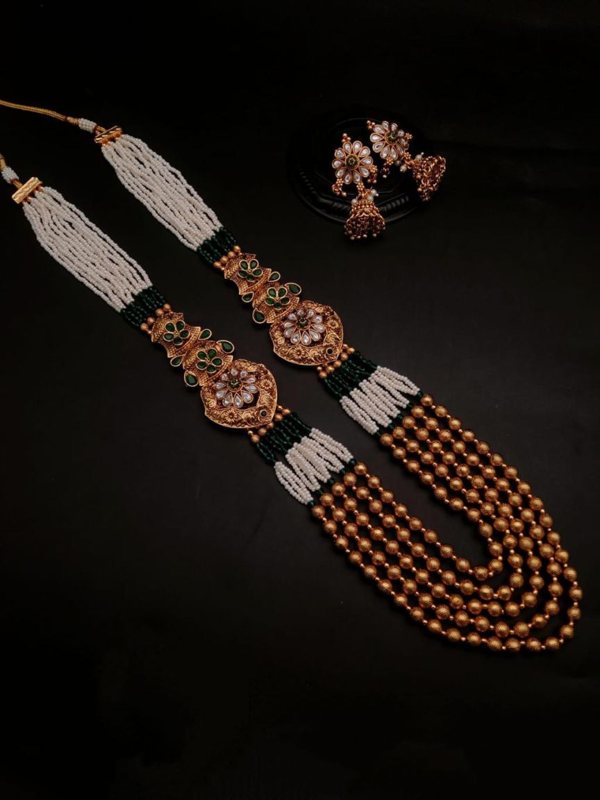 SIDE BROOCH IN POLKI (GOLD POLISH) STYLE | DESIGN - 85110