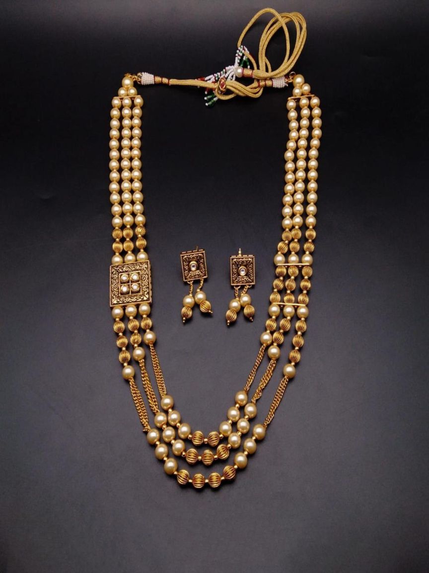 SIDE BROOCH IN POLKI (GOLD POLISH) STYLE | DESIGN - 85115