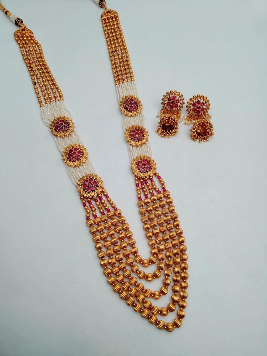 SIDE BROOCH IN POLKI (GOLD POLISH) STYLE | DESIGN - 85120