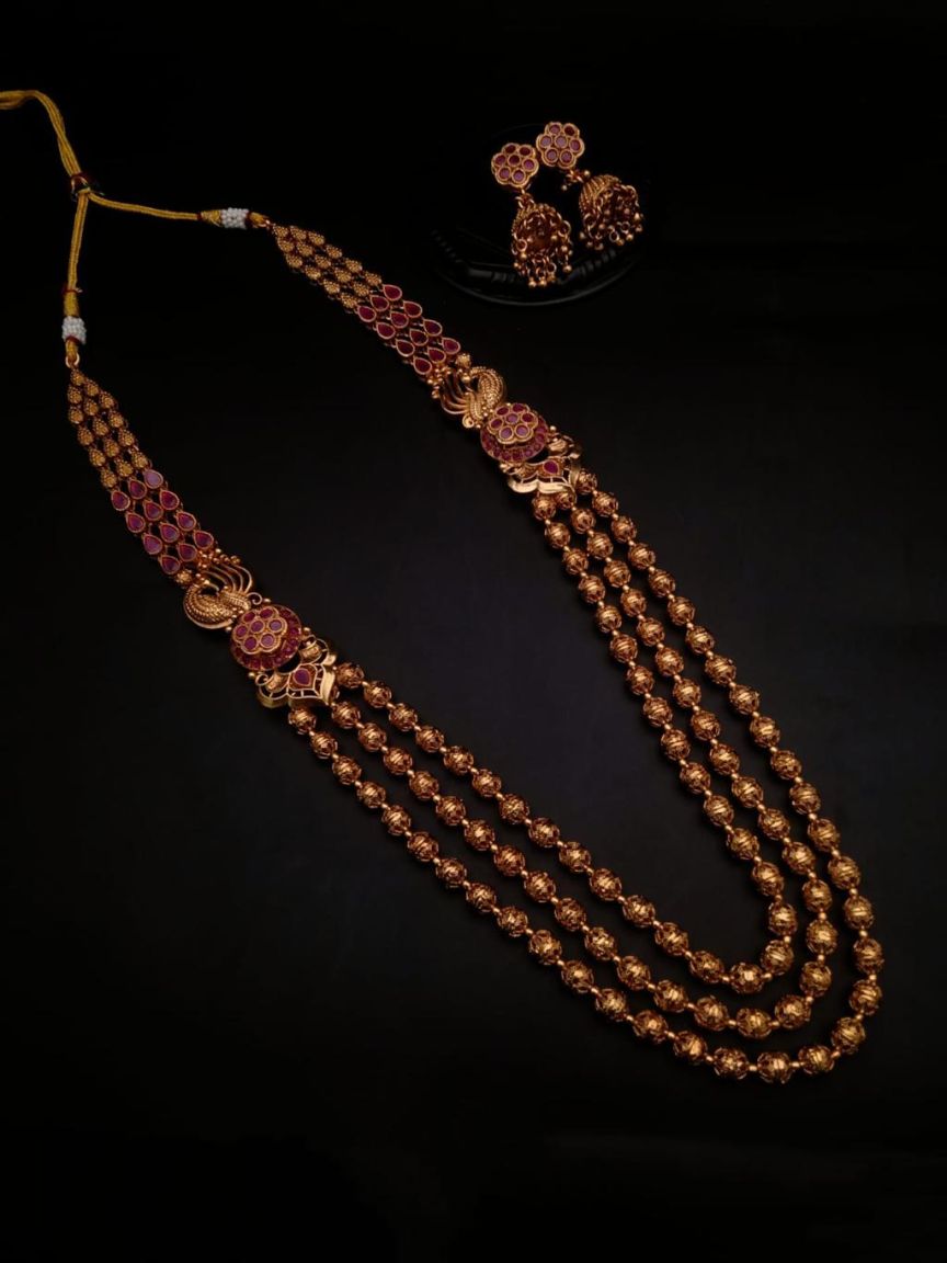 SIDE BROOCH IN POLKI (GOLD POLISH) STYLE | DESIGN - 85130