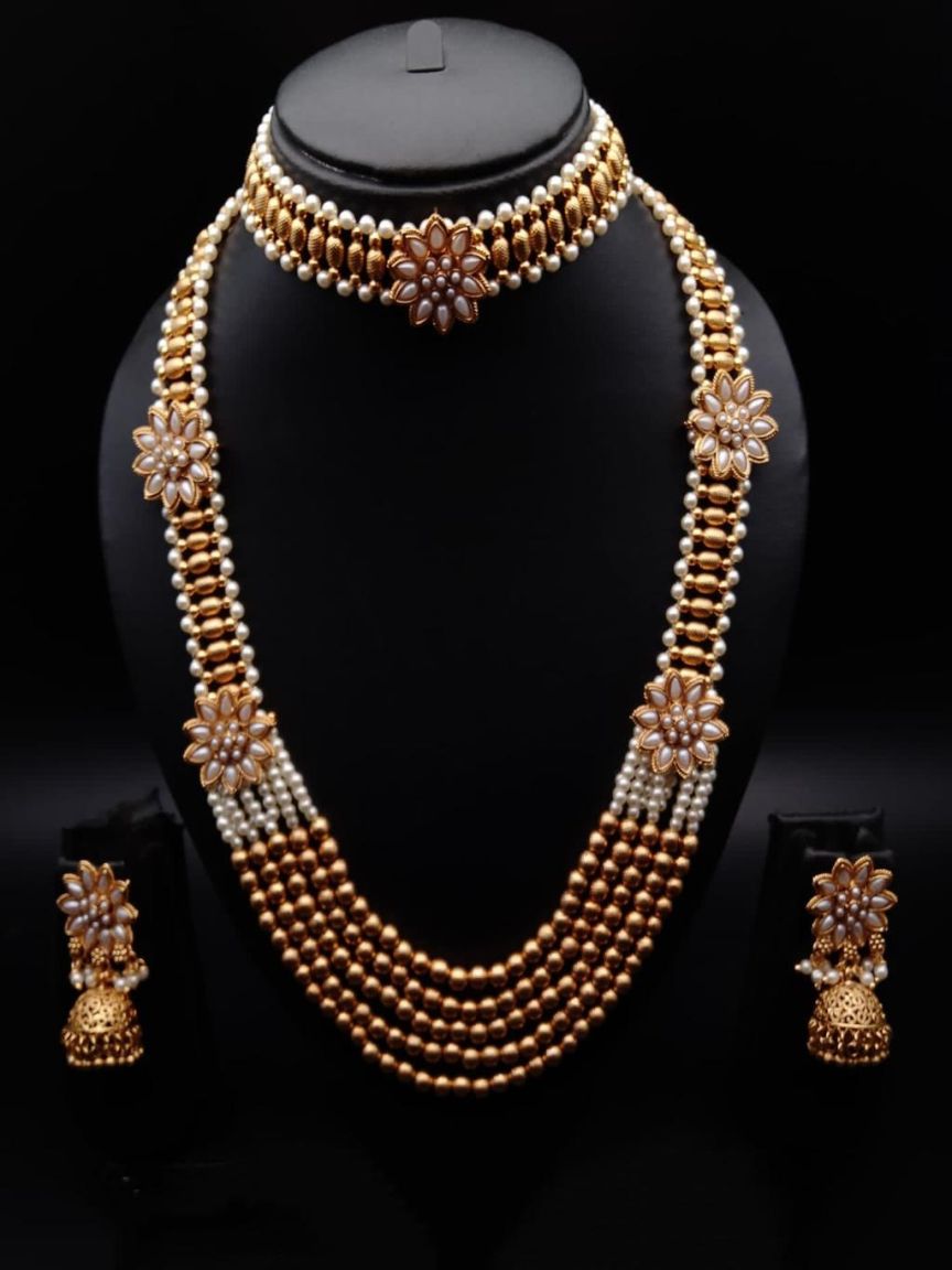SIDE BROOCH IN POLKI (GOLD POLISH) STYLE | DESIGN - 85136
