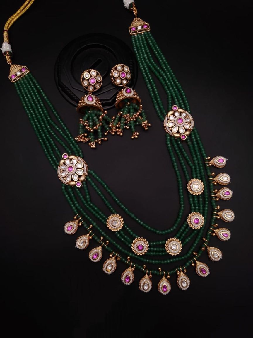 SIDE BROOCH IN POLKI (GOLD POLISH) STYLE | DESIGN - 85138