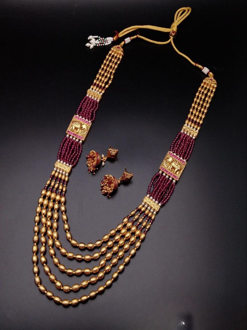 SIDE BROOCH IN POLKI (GOLD POLISH) STYLE | DESIGN - 85141